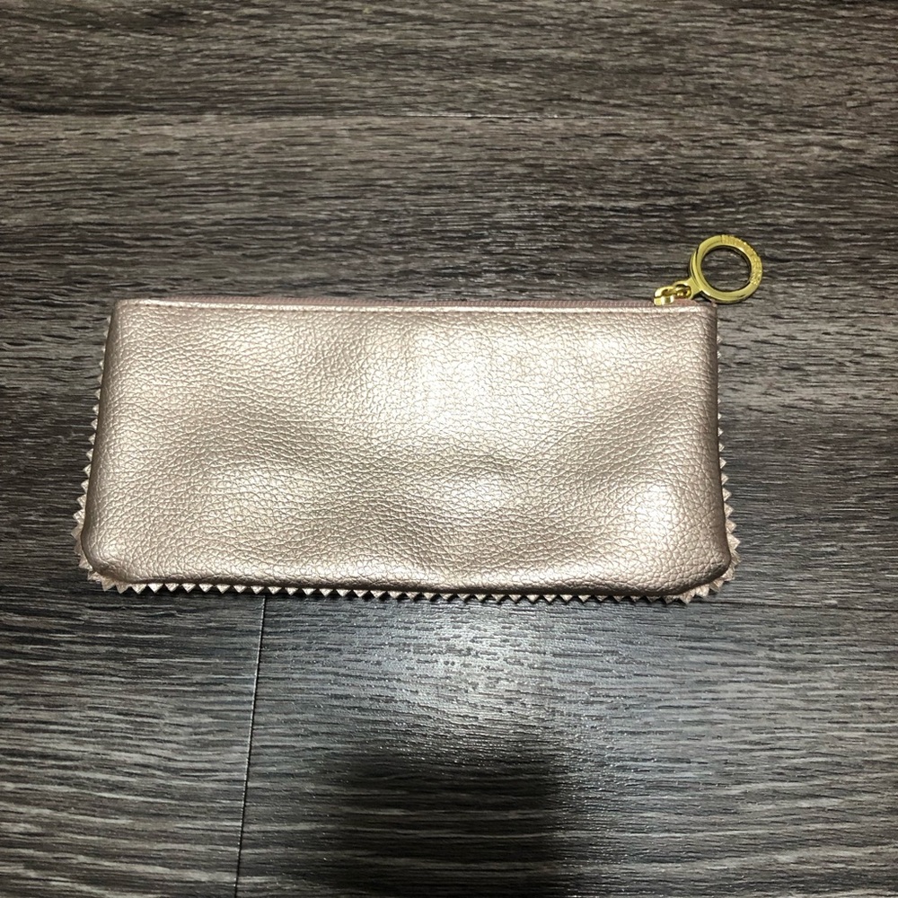 Estée Lauder Rose Gold Metallic Pebbled Cosmetic Bag Pouch New